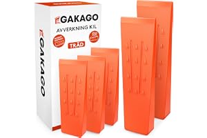 Gakago fällkilssats (förpackning om 5) - Halkfria plastkilar med taggiga fjäll och profilerad ådring - Extremt slagtåliga och frostbeständiga i iögonfallande orange signalfärg