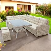 Riserva | Rehome Rattan 2 Puflu Bah&ccedil;e K&ouml;şe Takımı | 606