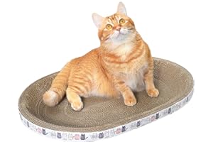 OXTXO Cat Scratching Board,cardboard cat scratchers Oval-shaped High-Density,2-in-1 Cat Scratching Bed for Cats Grinding Claw and sleeping