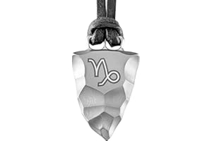 Element of Gods Titan Faustkeil Sternzeichen Steinbock Capricornus Anhänger mit Lederband in schwarz