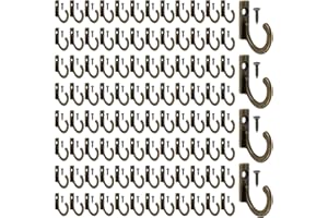 HO2NLE 100pcs Ganchos para Llaves Pequeños, Mini Colgador Retro 20 x 25mm Percheros Vintage de Pared Bronce con Tornillos Ganchos Rusticos para Colgar Trapos de Cocina Llaveros Toalla Abrigo