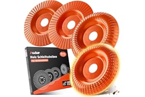 AojSup 4 Pezzi Intaglio Legno Mola Disco Abrasivo Ø125mm x 22.2mm- Smerigliatrice Angolare Disco per Levigatura Lucidatura Intaglio e Modellatura