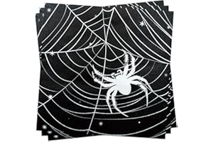 BFB Halloween Spider's Web Party Napkins 50 Pack Paper Napkins Disposable Cocktail Napkins 33x33cm Dinner Napkins