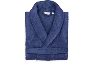 Jasmin Elinor Mens Ladies Unisex Egyptian Cotton Terry Towelling Shawl Collar And Hooded Bathrobe