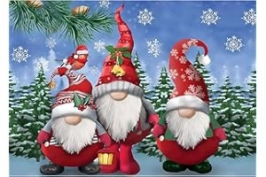 DPHERO 5D Gnomes Diamond Painting Kits for Adults,Christmas Tree Diamond Art Kits for Kids Beginners,Round Full Drill Winter Diamond Art Painting,DIY Paint with Diamonds Gem Painting Art 12x16 inch