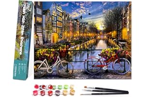 Bougimal Pintar por Numeros Adultos, DIY Pintura por números con Pinceles y Pinturas Decoraciones para el Hogar sin Marco de 40 X 50 cm