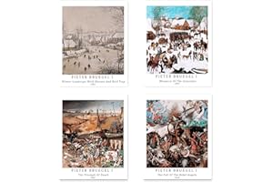 BERKIN ARTS Druk artystyczny, nieoprawiony, mitologia klasyczna, historyczne, zestaw 4 obrazów, wymiary: 20 x 25 cm, wysokiej jakości papier artystyczny, dekoracja ścienna, dzika, ciekawska sceneria, pasujący do