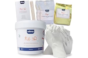 Niimo Handabdruck Set Familie - Gipsabdruck Familie 4 Hände, Personalisierte Geschenke für Frauen & Männer, DIY Set Erwachsene & Kinder, Jahrestag Geschenk für Sie & Ihn, Pärchen Geschenke