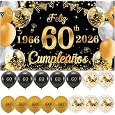60th Birthday Banner 1966-2026 +15 Balloons Happy 60 Years Banner
