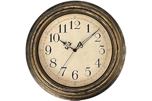 Plumeet Reloj de Pared Retro, Reloj Silencioso Clásico sin Tic-TAC de 30cm, Adecuado para Decorar Sala/Dormitorio/Oficina - Alimentado por Batería