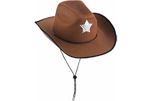 DEGUISE TOI - Chapeau Sheriff Marron pour Enfant - Chapeaux Cowboys