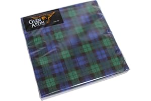 Glen Appin of Scotland Scottish Blackwatch Tartan 3 Ply Paper Napkins