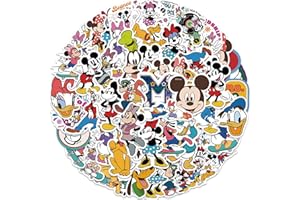 DOLDNU 50 Pcs Mickey Stickers,Minnie Stickers for Kids,Cute Cartoon Stickers,Stickers for Laptop Guitar Car Bike Skateboard Water Bottle Phone Decoration