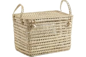 Bohome Living - Coffre de Rangement en Osier Tressé, Malle à Jouets, Déco Bohème Chic (45 cm)