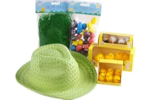 Blue Whale Gifts Make Your Own Easter Bonnet Cowboy Hat Complete Kit - Chicks, Eggs, Carrots