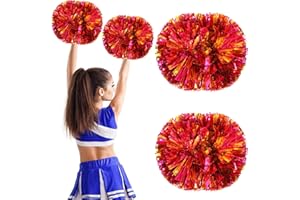 WEKUW Metaliczne Pompony Cheerleaderki, Ręcznie Wykonane Kwiaty, Akcesoria Do Cheerleaderek, Do Gier Sportowych