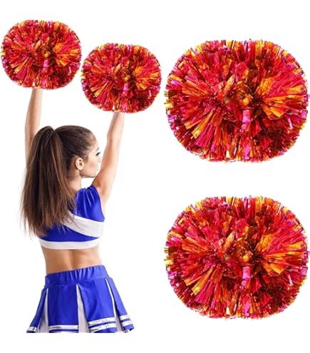 Cheerleader Pom Poms 29 Cm - Buntes Paar Für Tanz & Sport