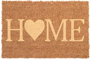 Flatro Coir Outdoor Door Mat | 60 X 40cm Coconut Coir Welcome Mat | Entrance Doormat with Non-Slip Rubber Backing for Trapping Dirt, Mud, & Moisture (Home, Pack of 1)