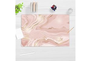 COVERYOURDESK WWW.COVER-YOUR-DESK.DE Sous-main lavable pour enfants et adultes - Marbre rose avec veines dorées - 60 x 40 cm - En vinyle de qualité supérieure - Fabriqué en Allemagne