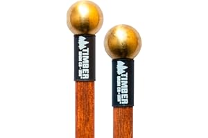 Timber Drum Co. Timber (Made in U.S.A.) Brass Mallets with Birch Handles-for Playing, Bell Tree & Crotales (TB3M)
