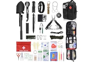 VICHIRSKIT Kit de Survie d'urgence en Plein air, kit de Premiers Secours, kit de Survie avec pour Hommes Camping, Pince Pliante, Voyage Aventure, randonnée, Aventure en Plein air