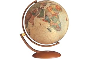 Nova Rico 0337OPANITLLL0V4 - Globo Mappamondo Luminoso Stile Antico Optimus, 37 cm