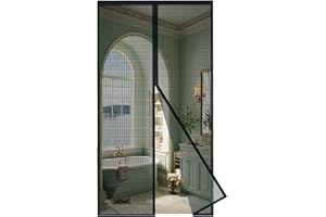MAGICDOOR Zanzariera Magnetica Vetroresina 80x220cm, Apertura Centrale Zanzariere Magnetiche per Porte Finestre Maglia Fine Magnete Potente Tenda Zanzariera Porta per Camera da Letto Balcone-Nero