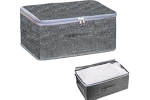 LUXSTELLAR Aufbewahrungsbox Stoff, Aufbewahrungsbox Mit Deckel Stoff,Faltbare Kleiderbox Für Kleidung Faltbare Boxen Aufbewahrung Für Schrank Reise Wäsche Grau Aufbewahrungsbox 30x20 Cm Faltbox Mit Deckel