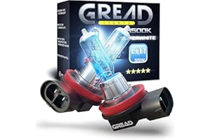 Gread - bombillas H11 55W 12V, faros Lámpara halógenas, luces automóviles - Extra blancas - 8500k Óptica xenón, larga vida Paquete de 2