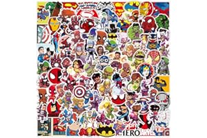 BRIC DODO Lot de 100 autocollants super héros pour bouteille d'eau, gourde Spiderman en vinyle pour ordinateur portable, skateboard, bagages, graffiti