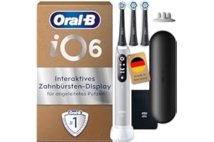 ‎ORAL-B Oral-B iO Series 6 Plus Sensitive Edition Elektrische Zahnbürste/Electric Toothbrush, PLUS 3 Aufsteckbürsten, 5 Putzmodi für Zahnpflege, Reiseetui, Designed by Braun, grey opal