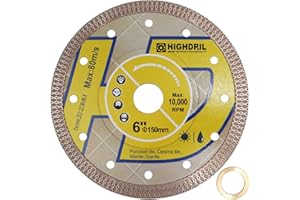 HIGHDRIL - Lama diamantata super sottile, 150mm con pergolato da 7/8 "-5/8",lama per piastrelle diamantate secco bagnato, con bordo a rete X per taglio a disco,porcellana,ceramica,granito,marmo