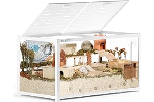 BUCATSTATE Hamsterkäfig 3,0: Metall Rattenkäfig Kleintierkäfig Groß Stapelbar mit Einfacher Montage 120L x 60W x 62H cm für Nager, Mäuse, Zwerghamster (0,72m², Weiß)