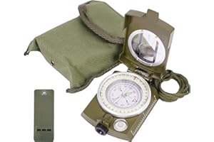 RLXMARTD Outdoor Metal Compass with Sighting Lens, Ruler, Multi in one tool,and Whistle, Multifunctional Orienteering Waterproof Compass for Map Reading, Navigation, Hiking,Adventure
