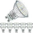 EACLL GU10 LED Bulbs Cool White 4.9W Equivalent 75W Halogen, Pack of 10, 710 Lumens 6000K, AC 230V Flicker-Free Spot Light, Wide Beam Angle 120°, Non-Dimmable Energy Saveing Reflector Lamp