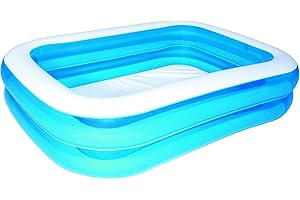 Bestway 54005 Piscina Gonfiabile Rettangolare Family 2 Anelli 201 x 150 x 51 cm. MWS