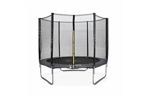 Alice's Garden - Trampoline Rond Ø 250cm Gris avec Son Filet de Protection - Pluton - Trampoline de Jardin 2.5m| Qualité Pro. | Normes EU. | Montage Facile.