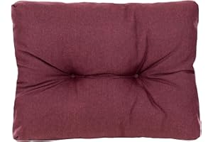 PFM HOME Palettenkissen Outdoor-Kissen für Palettensofa Palettenmöbel Europaletten - Gartenkissen Seitenkissen Paletten-Auflagen Gesteppt 60 x 40 cm - Violett