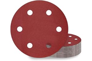 KONGMING Disco Lija 225 mm 25 Piezas 6 Agujeros Grano P180 para Lijadora de Paredes Y Techos