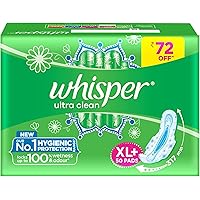 Whisper Ultra Clean Sanitary Pads for Women, XL+ 50 Napkins - Pantry