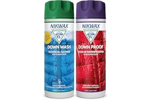 Nikwax Down Wash.Direct and Down Proof, for Cleaning and Waterproofing Down Clothing, Gear, Sleeping Bags, Twinpack, 2x 300ml