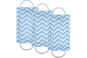 ICObuty Door Silencer Door Jammer Door Closer Cushion Nursery Door Silencer Door Latch Cover 3 Pack for Noise Reducing Quiet Doors Baby Toddler Safety 3.25 x 5.5 Inch (Blue Chevron)