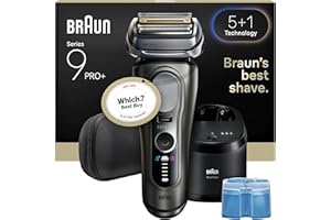 Braun Shavers Series 9 Pro+ Electric Shaver for Men, Wet & Dry Electric Razor, 5+1 Ultra Thin Precision Blades, Pro SensoAdapt, 6 in 1 SmartCare Center, 60 min Runtime, 9665CCE Graphite