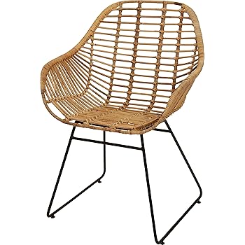 Korb-Sessel Retro-Stil Rattan Club-Sessel 50er Eisen-Gestell Korbstuhl