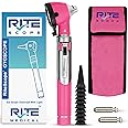 RiteScope Otoscope with Light - Complete Set of Ear Scope for Examination at Home - Ear Infection Detector - Pink