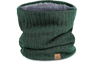 NEOLA Winter Neck Warmer - Thermal Knitted Snoods Windproof Fleece Lined Circle Scarf Soft Warm Neck Gaiter Gifts for Mens Cycling Skiing Motorcycle