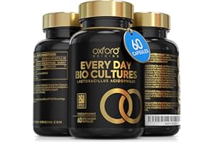OXFORD ORGANICS Advanced Probiotics for Gut Health | Expert Formulated Acidophilus Probiotic Gut Health Supplements, Bloating Relief | 60 Specialised Capsules with Bacterial Cultures, 150 Billion CFU/g | Made in UK