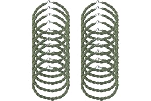 VLYX 20 PCS Twisties Army, Trouser Twists Military Elastic Boot Straps Blousing Bands with Metal Hooks for Outdoor Pants Blousing