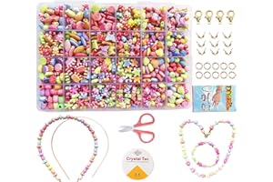 Vytung Jewellery Making Kit- Beads Set for Kids Adults Children Craft DIY Necklace Bracelets Letter Alphabet Colorful Acrylic Crafting Beads Kit Box with Accessories
