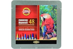 KOH-I-NOOR Progresso Crayon de Couleur Aquarelle sans bois (Boîte de 48)